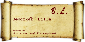 Benczkó Lilla névjegykártya